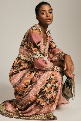 Vineet Bahl Embroidered Long-Sleeve Dress