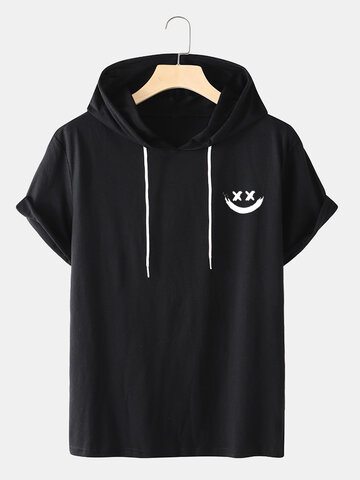 Smile Face Printed Hooded T-Shirts