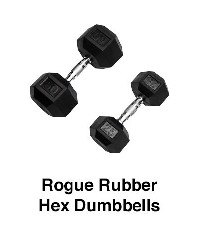 Rogue Rubber Hex Dumbbells