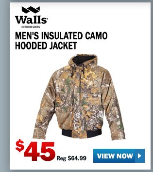 WALLS MEN'S INSULATED CAMO HOODED JACKET