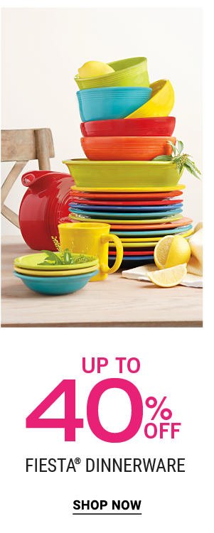 Up to 40% off Fiesta® Dinnerware. Shop now.