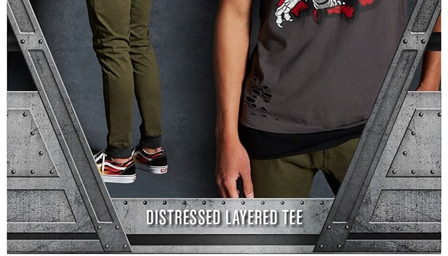 Distressed Layered Tee