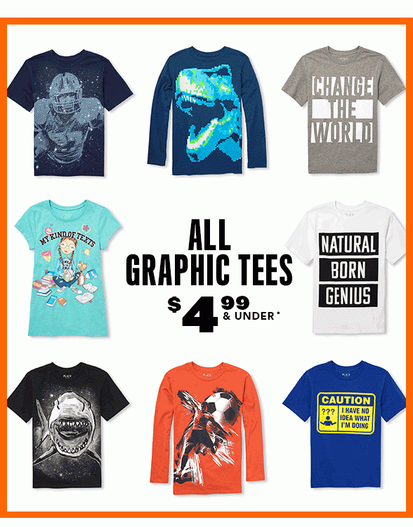 All Graphic Tees $4.99 & Under