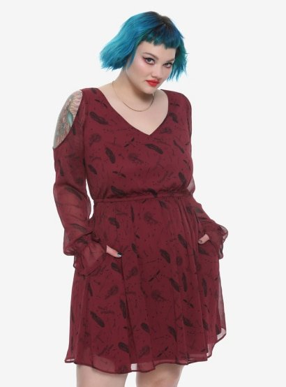 Harry Potter Sheer Cold Shoulder Dress Plus Size HT Exclusive