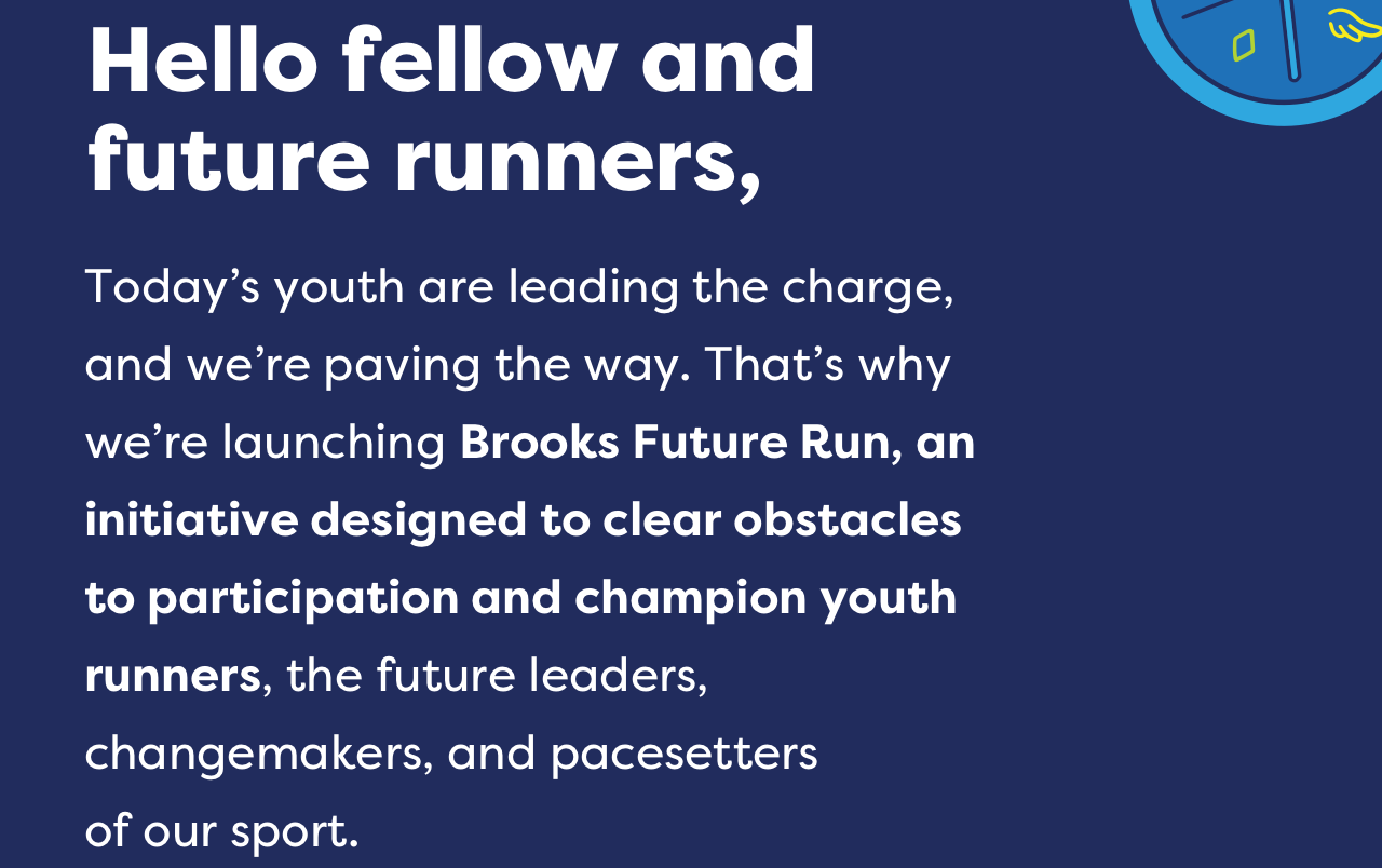 Hello fellow and future runners | Today's youth are leading the charge, and we're paving the way.