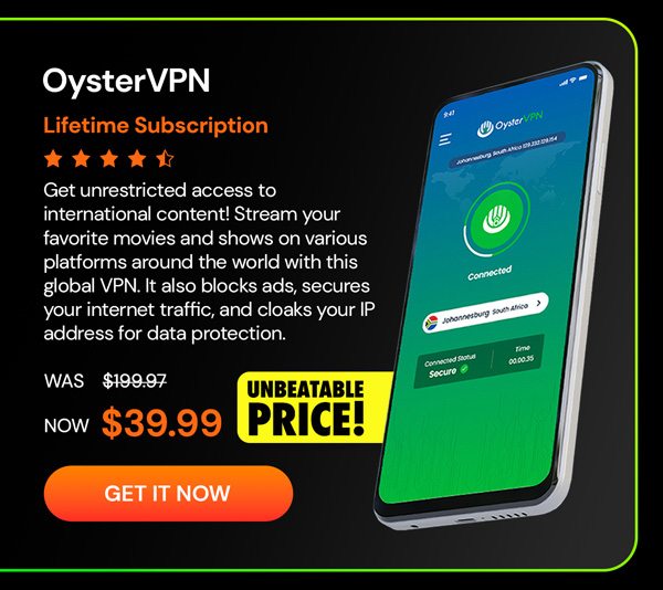 OysterVPN: VPN Lifetime Subscription