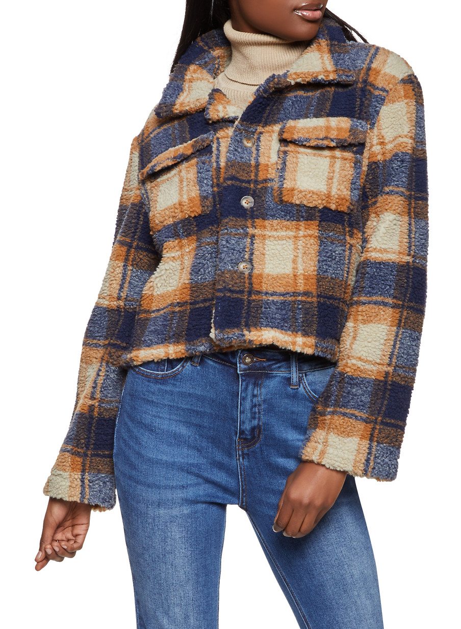 Plaid Sherpa Coat