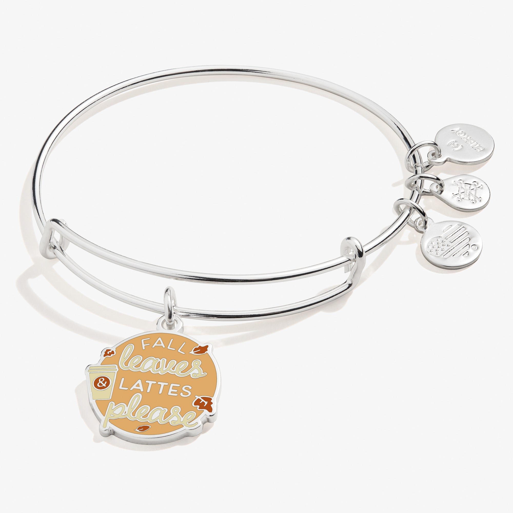 Image of 'Fall Leaves and Lattes Please' Charm Bangle Bracelet