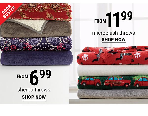 From 11.99 Microplush Throws - Shop Now