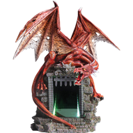 Red Dragon with LED Tunnel Cave Statue