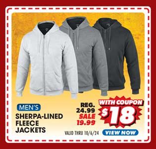 Original Deluxe Men's Sherpa Lined Fleece Hooded Jacket