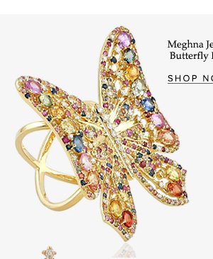 Meghna Jewels Sapphire and Diamond Butterfly Ring