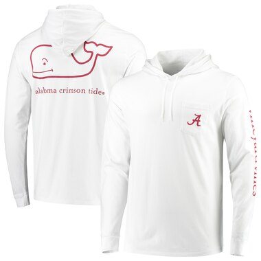 Vineyard Vines Alabama Crimson Tide White Campus Long Sleeve Hoodie T-Shirt