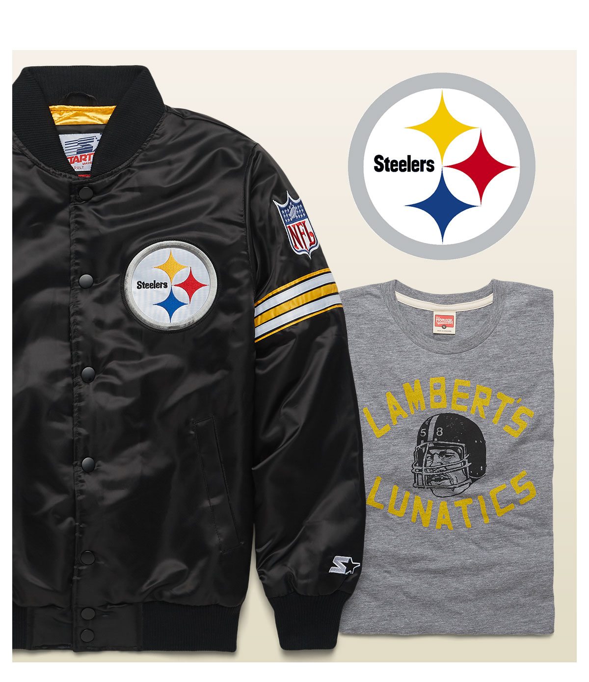 HOMAGE X Starter Steelers Satin Jacket