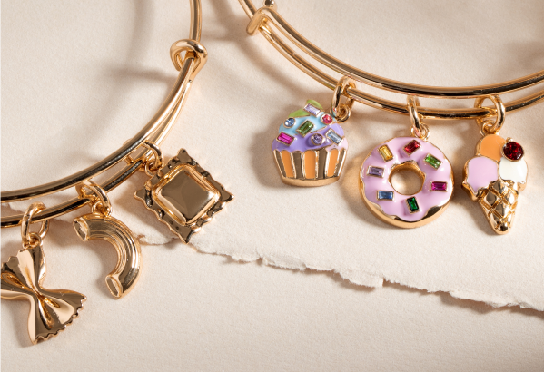 Feast Your Eyes | Serve up some fun with charm bangles inspired by your fave eats. Sweet, savory, or both? You decide!