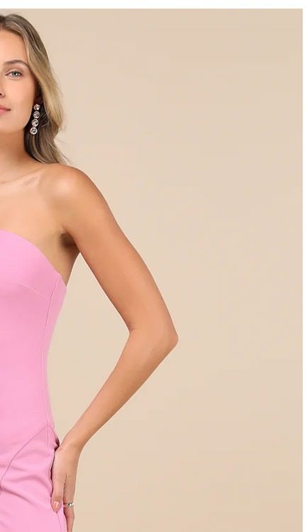 Image of Infamous Icon Light Pink Strapless Column Maxi Dress