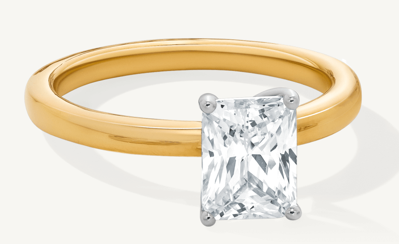 Lab-Grown Diamonds by KAY Radiant-Cut Solitaire Engagement Ring 1 ct tw 14K Yellow Gold (F/VS2)