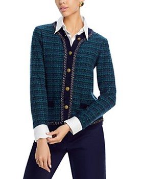 C by Bloomingdale's Cashmere Tweed Crewneck Cardigan - Exclusive