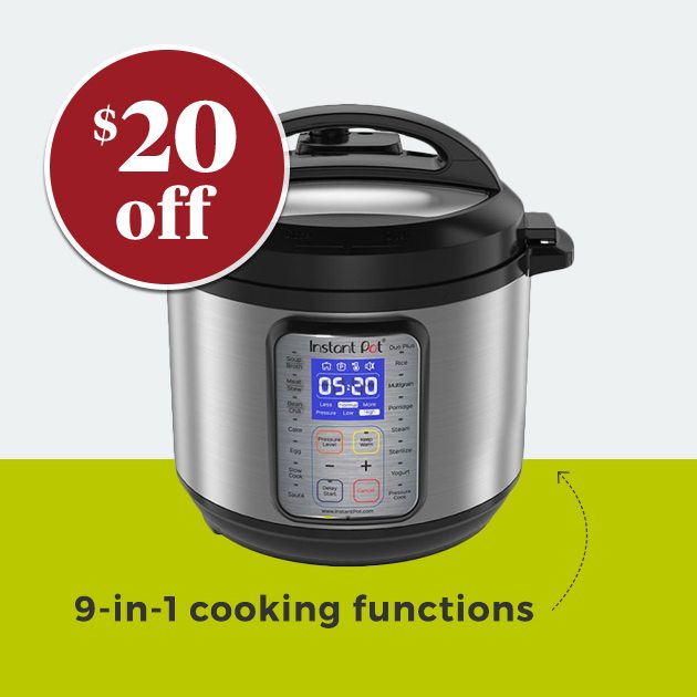 Instant Pot® 9-in-1 Duo Plus 6-Quart Programmable Electric Pressure Cooker - $20 off