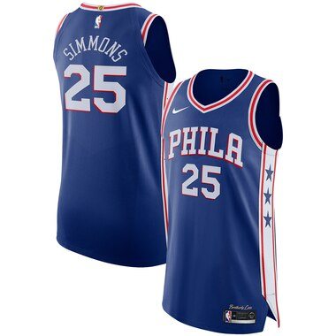 Nike Ben Simmons Philadelphia 76ers Royal Authentic Basketball Jersey - Icon Edition