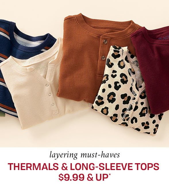 $9.99 & Up Thermals & Long Sleeve Knits