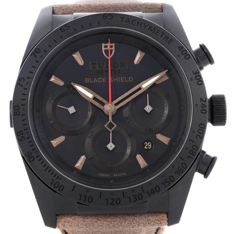 Image of Tudor Fastrider 42000CN Blackshield Alcantara Strap Ceramic 42mm Mens Watch 