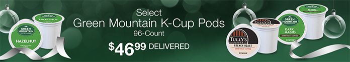 Select Green Mountain K-Cup Pods 96-Count $46.99 Delivered