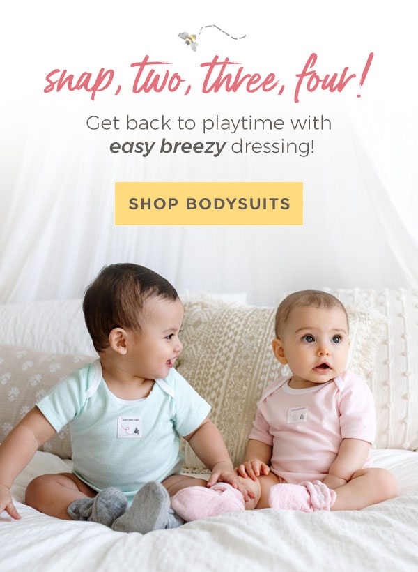 Snap, two, three, four! Get back to playtime with easy breezy dressing!