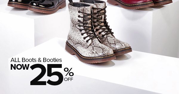 Shop 25% Off Boots & Booties