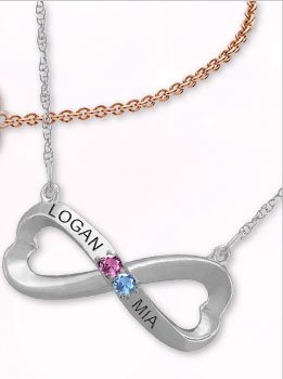 Personalize Your Couple's Heart Infinty Engravable Necklace