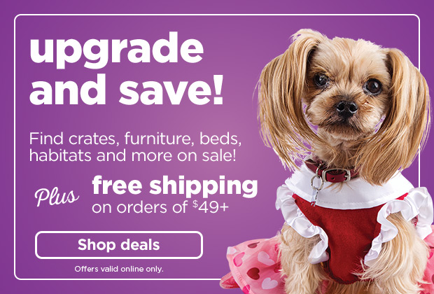 Upgrade and save! Find crates, furniture, beds, habitats and more on sale! Plus Free Shipping on orders of $49+. Offers valid online only. Shop deals.