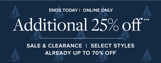 ADDITIONAL 25% OFF***