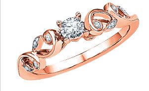 Diamond Ring 1/10 ct tw Round-cut 10K Rose Gold