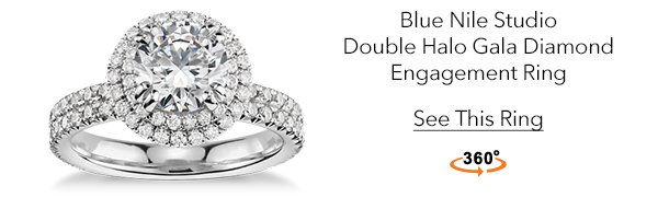 View A Blue Nile Double Halo Gala Diamond Engagement Ring