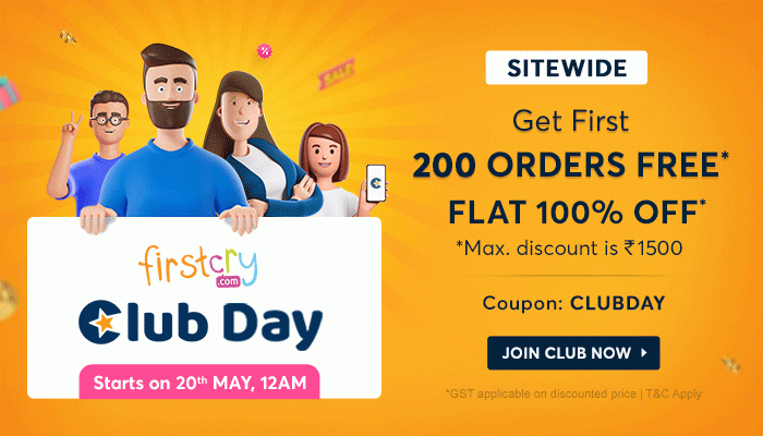 Sitewide First 200 Orders Free* Flat 100% OFF* Join Club Now
