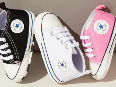 Baby Converse Shoes in Black, White, and Pink
