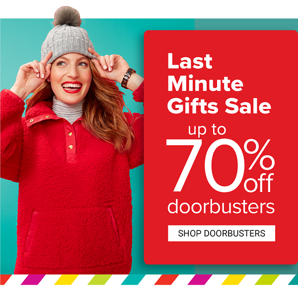 Last Minute Gifts Sale! Up to 70% off Doorbusters - Shop Doorbusters