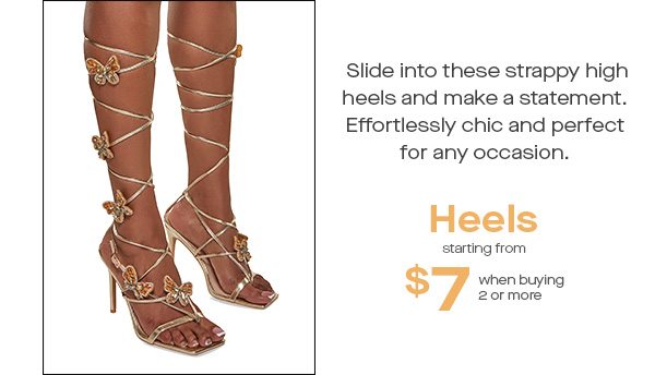 Heels starting from $7 when buying 2 or more