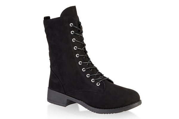 Lace Up Zip Combat Boots