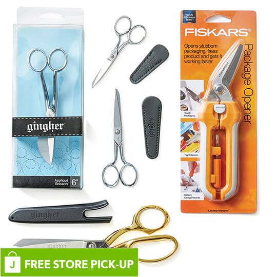 Image of Fiskars and Gingher Sewing and Quilting Cutting Tools.