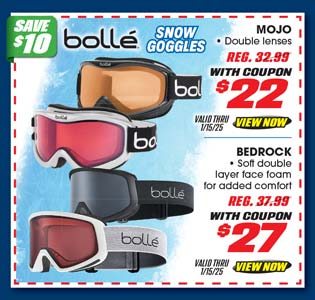 Bolle Mojo or Bedrock Snow Goggles