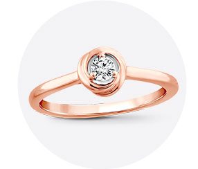 Center of Me 10K Rose Gold Diamond Ring