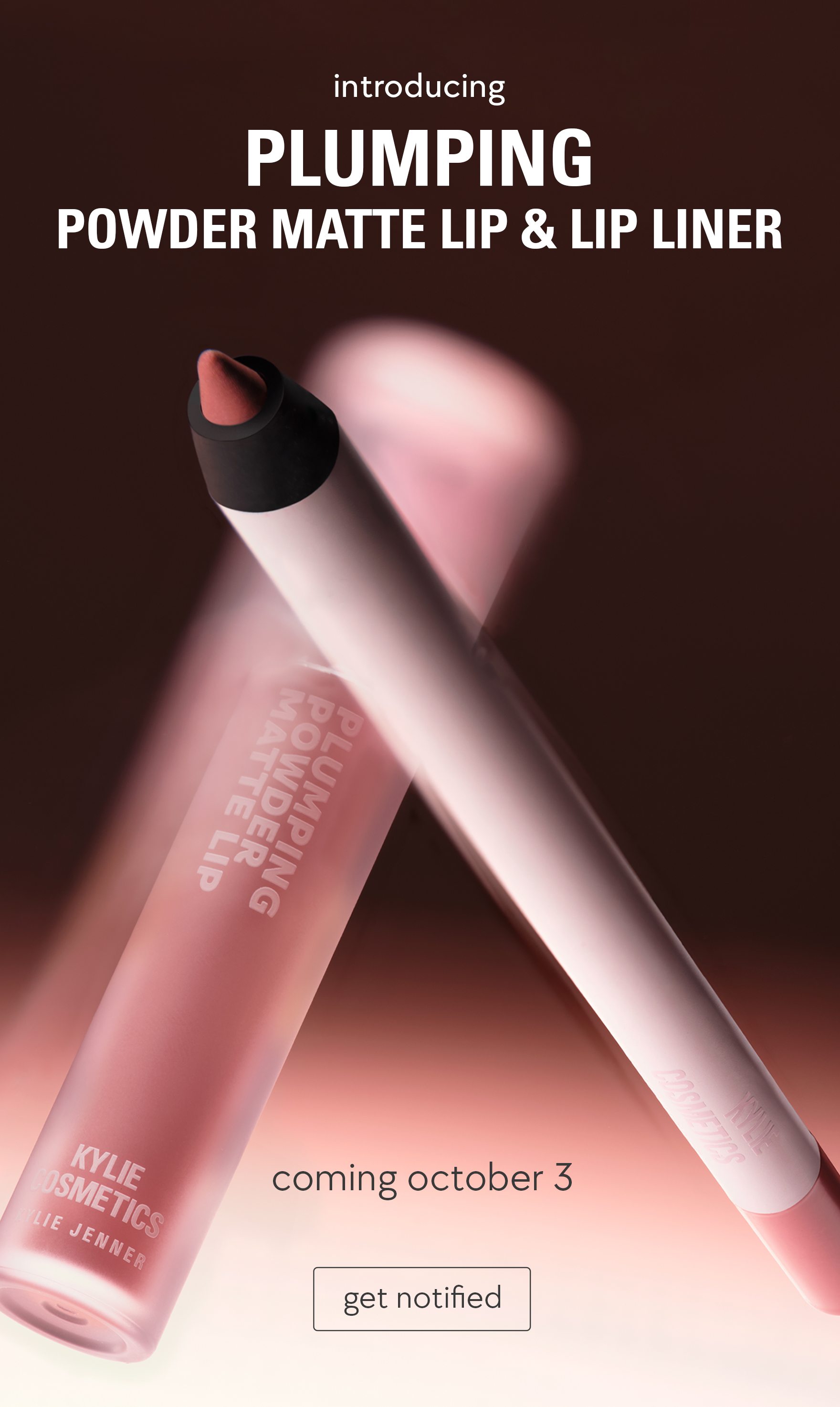 coming october 3. plumping powder matte lip & lip liner