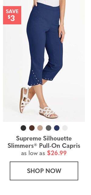 Supreme Silhouette Slimmers Pull-On Capris as low as $26.99