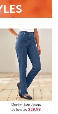 Women's Denim-Eze Jeans as low as $29.99