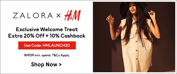 ZALORA x H&M: Extra 20% Off + 10% Cashback