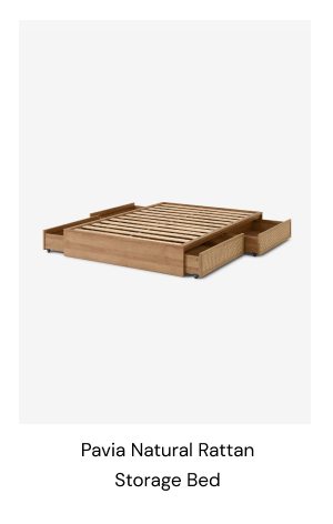 Pavia Natural Rattan Storage Bed