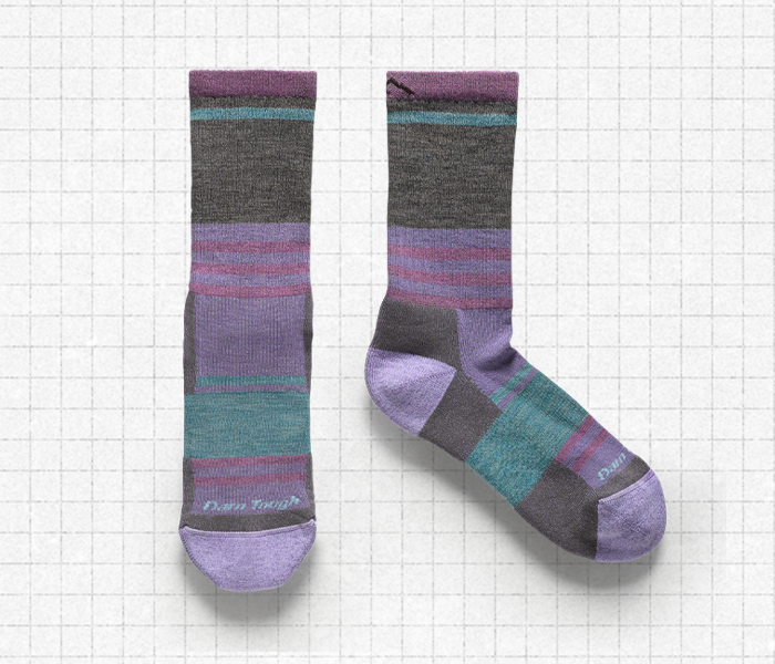 Our Gatewood sock hovering on graph paper