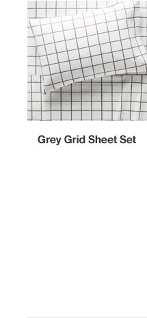 Organic Grey Grid Sheet Set