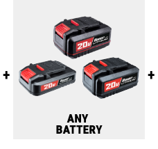 Choose Any 20 Volt tool, any Battery, and Any Charger